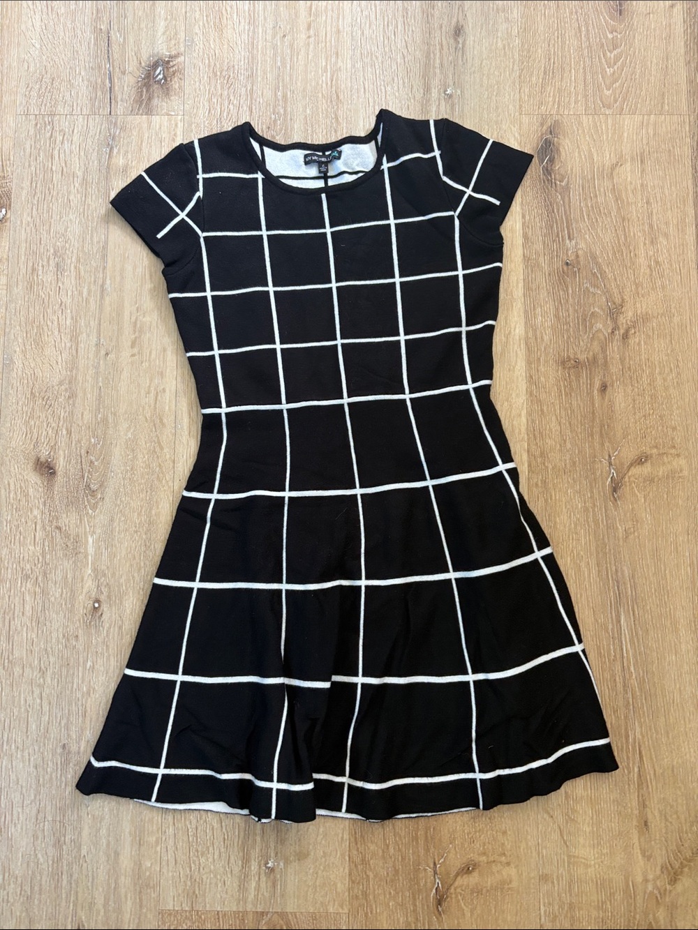 My Michelle Black Checkered Dress